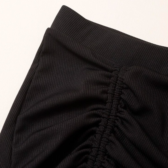 Ruched Drawstring Rib Cover Up Skirt - Picture 4 of 4